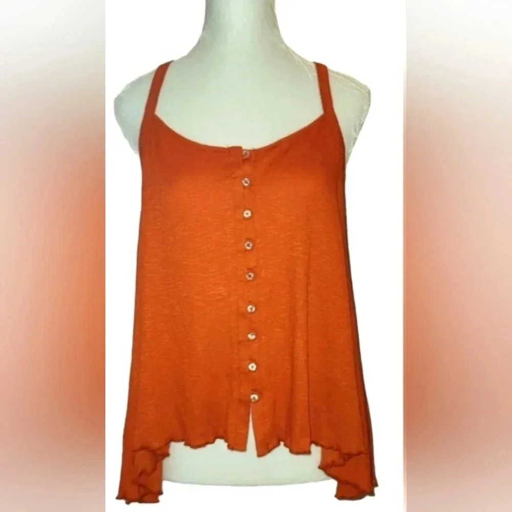 NWT Jessica Simpson Gwen Orange Asymmetrical Tank Top Size XS